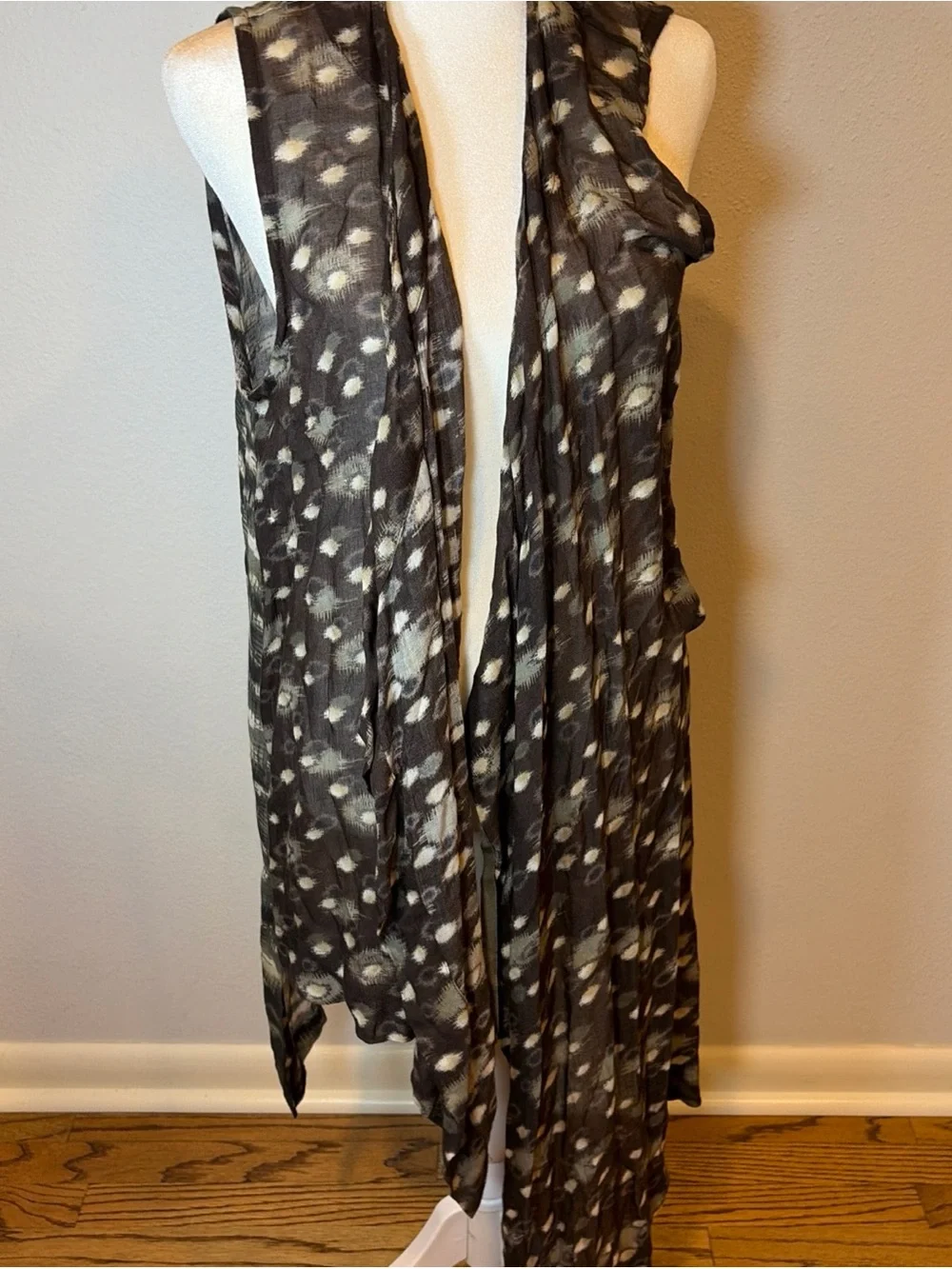 Brynn Walker Viscose Wool  Lightweight Open Cardigan Lagenlook USA Waterfall Med